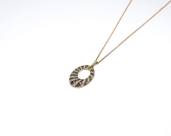 18ct Rose Gold Truffle Diamond Pendant - Image 2