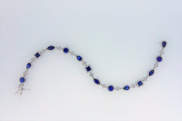 18ct White Gold Sapphire and Diamond Bracelet