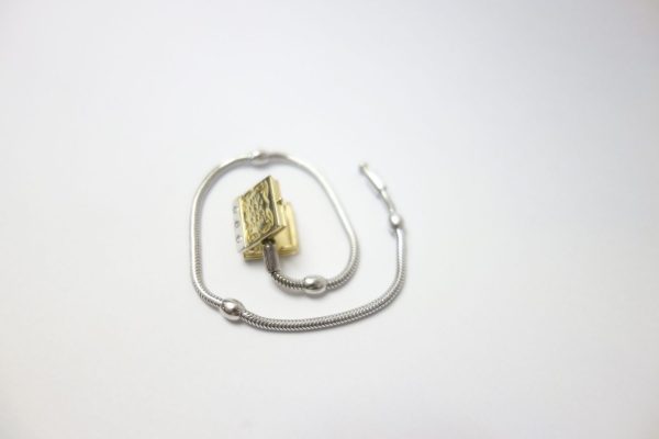 14Kt Gold, Silver And Diamonds Storyweels Charm Bracelet - Image 2