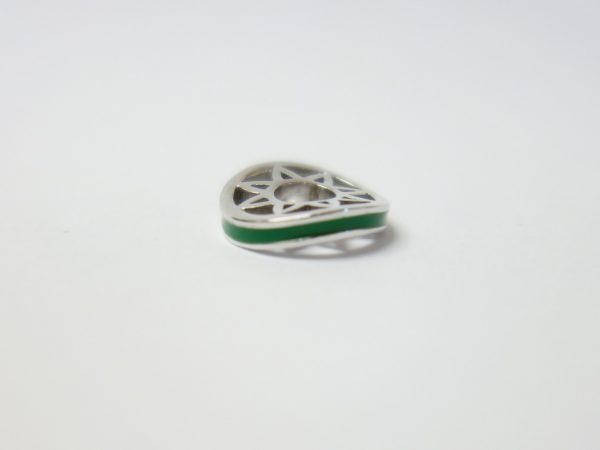 Green Enamel And Silver Storywheels Charm