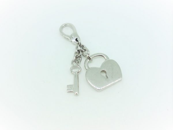 Silver Lock And Key Heart Charm