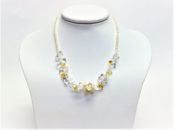 Pearl, Citrine And Rock Crystal Necklace