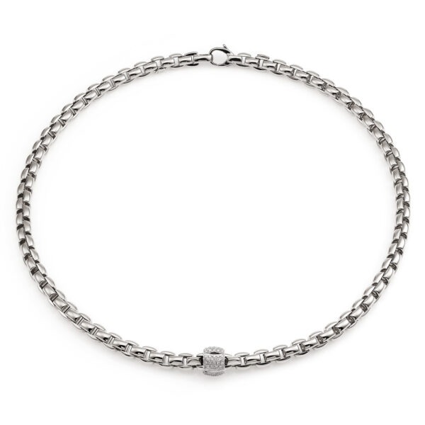FOPE 18ct White Gold Diamond Eka Necklace