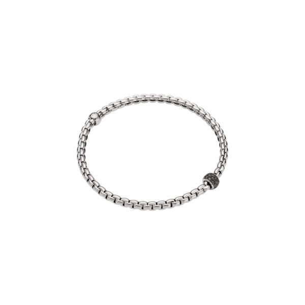 FOPE 18ct White Gold Black Diamond Eka Tiny Bracelet