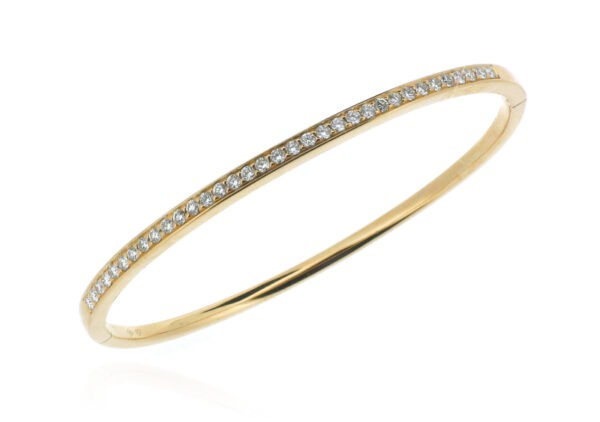 18ct rose gold diamond bangle