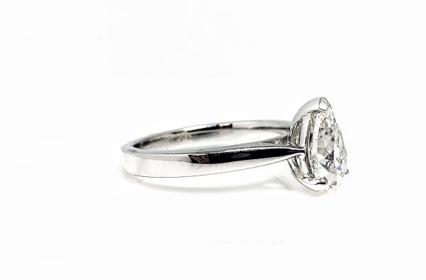 Platinum Pear Diamond Solitaire Ring 1.20ct - Image 3
