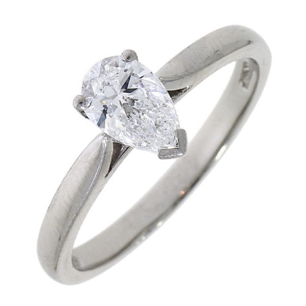 Platinum Pear Diamond Solitaire Ring 1.20ct - Image 2