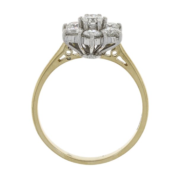 18ct Yellow & White Gold Diamond Cluster Ring - Image 2