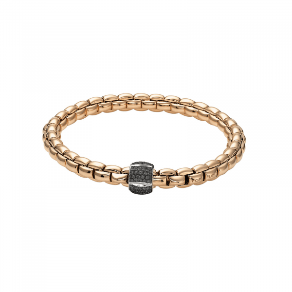 FOPE 18ct Rose Gold Black Diamond Eka Bracelet