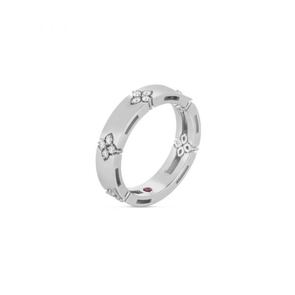Roberto Coin 18ct White Gold Diamond Love in Verona Ring