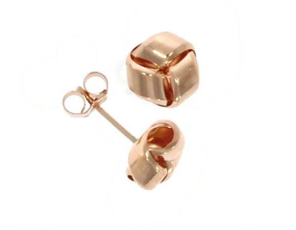 9ct Rose Gold Simple Knot Earrings