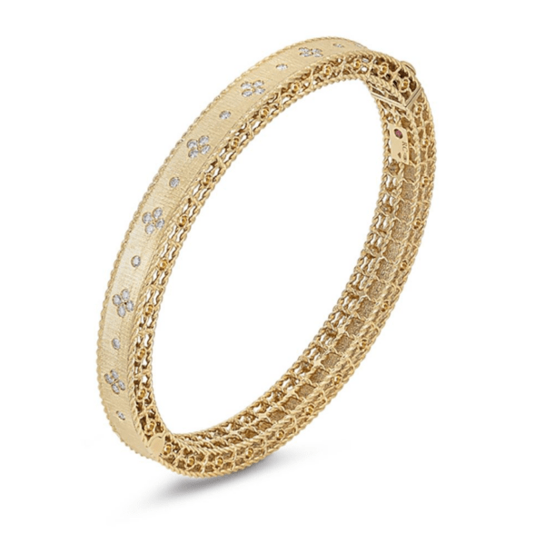 Roberto Coin 18ct Yellow Gold Diamond Princess Bangle