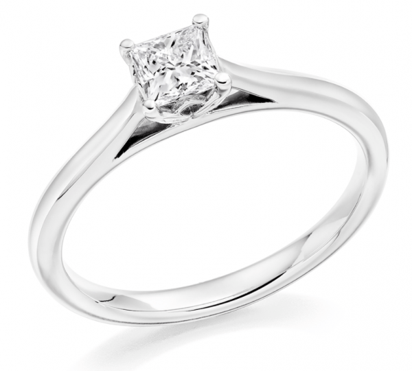 Platinum Princess Diamond Solitaire Ring 0.40ct