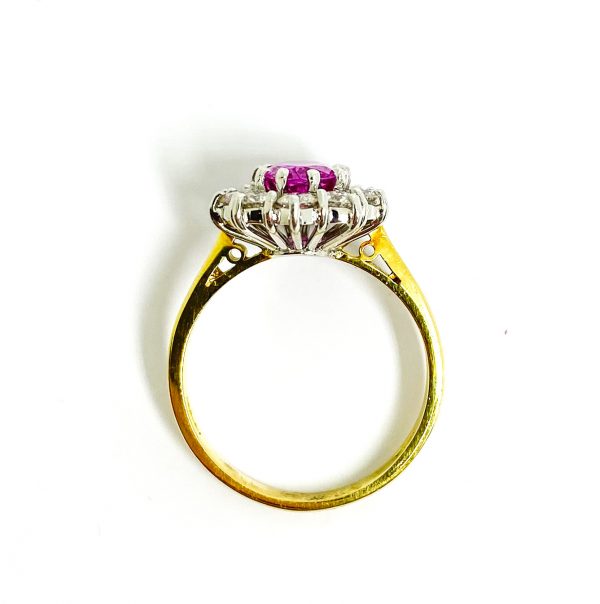 18ct Yellow Gold Pink Sapphire & Diamond Ring - Image 2