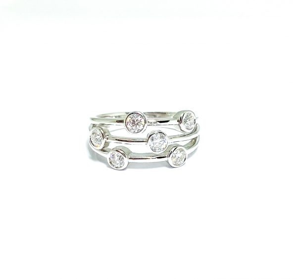 18ct White Gold Diamond Bubble Ring