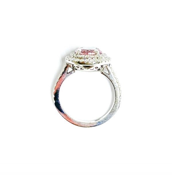 18ct White Gold Morganite & Diamond Ring - Image 3