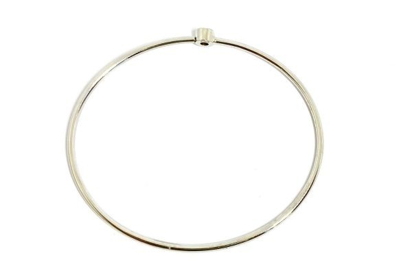 18ct White Gold Solitaire Diamond Bangle - Image 2