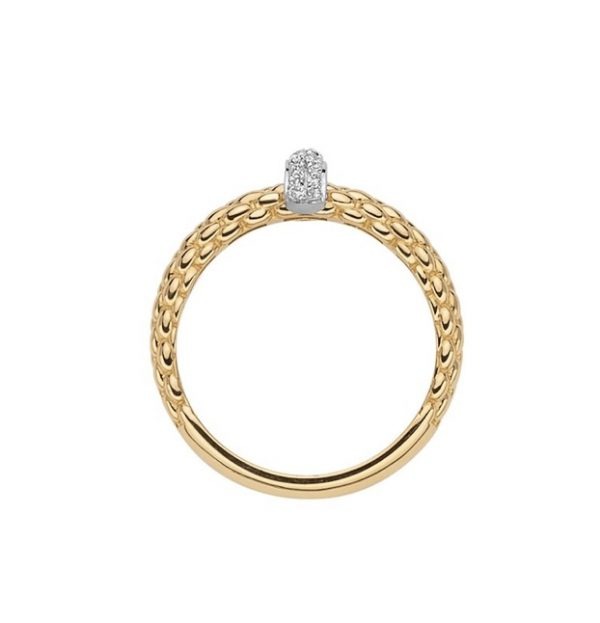 FOPE 18ct Yellow Gold Diamond Solo Ring - Image 2