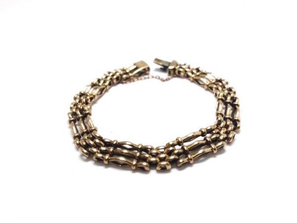 Pre-Owned 15ct Yellow Gold Bar Gate Bracelet