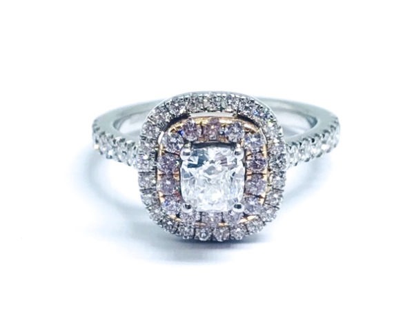 Platinum Diamond & Pink Diamond Cluster Ring