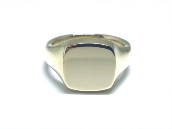 9ct Yellow Gold Cushion 12 x 12 Signet Ring