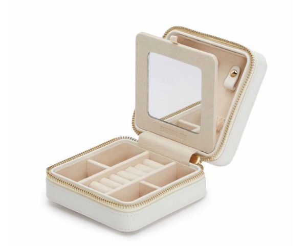 Maria Small Jewellery Zip Case - White - Image 2