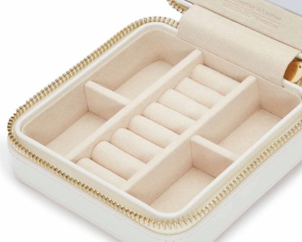 Maria Small Jewellery Zip Case - White - Image 4