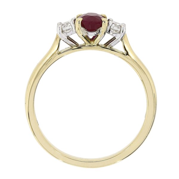 18ct Yellow and White Gold Ruby and Diamond Ring - Image 2