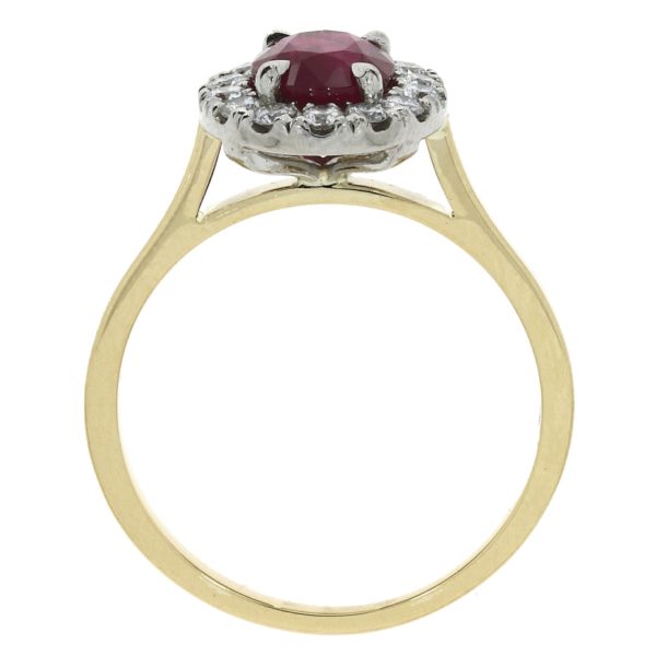18ct Yellow Gold and Platinum Ruby and Diamond Ring - Image 2