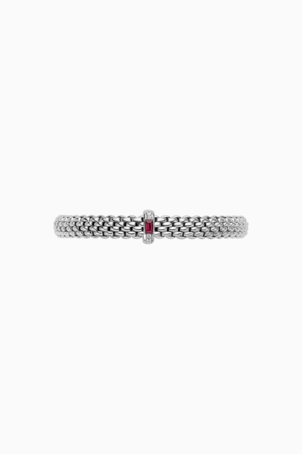 FOPE  18ct White Gold Vendome Ruby Bracelet - Image 2