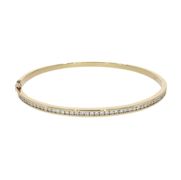 18ct Yellow Gold Diamond Channel Set Bangle