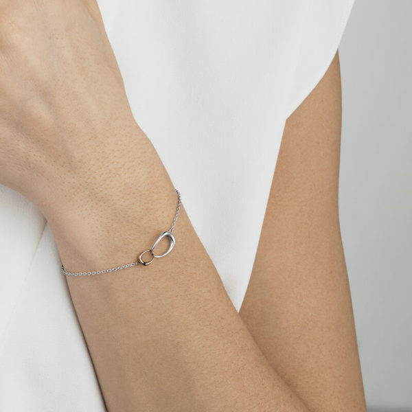 Georg Jensen Sterling Silver & 18ct Rose Gold Offspring Bracelet - Image 2
