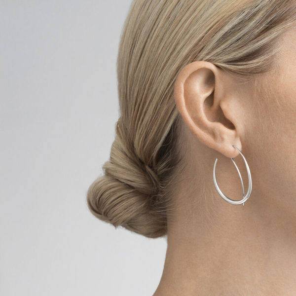 Georg Jensen Sterling Silver Offspring Double Ear Hoops - Image 2