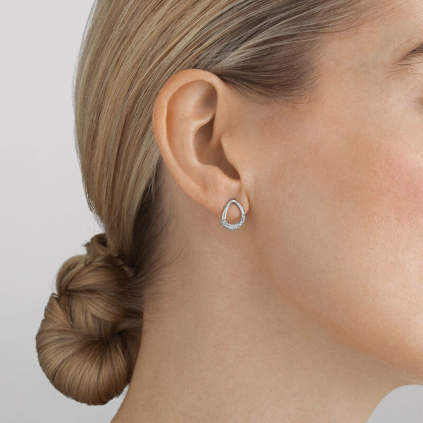 Georg Jensen Sterling Silver Diamond Offspring Earrings - Image 2