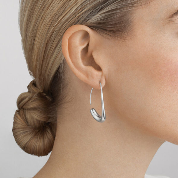 Georg Jensen Sterling Silver Offspring Earhoops - Image 2