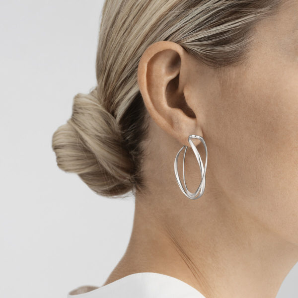 Georg Jensen Sterling Silver Infinity Earhoops - Image 2