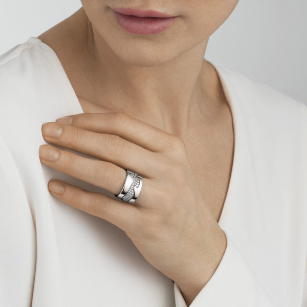 Georg Jensen 18ct White Gold Diamond Fusion Ring - Image 2