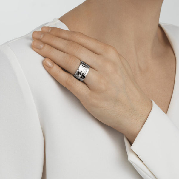 Georg Jensen 18ct White Gold Diamond Fusion Ring - Image 2