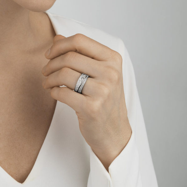Georg Jensen 18ct White Gold Diamond Fusion Ring - Image 2