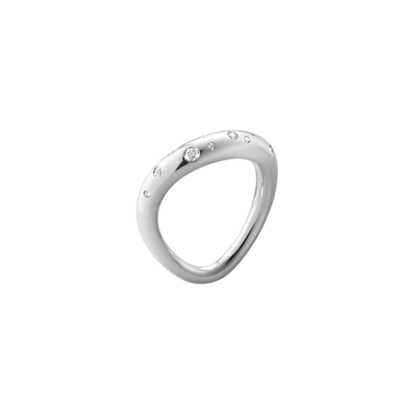 Georg Jensen Sterling Silver Diamond Offspring Ring