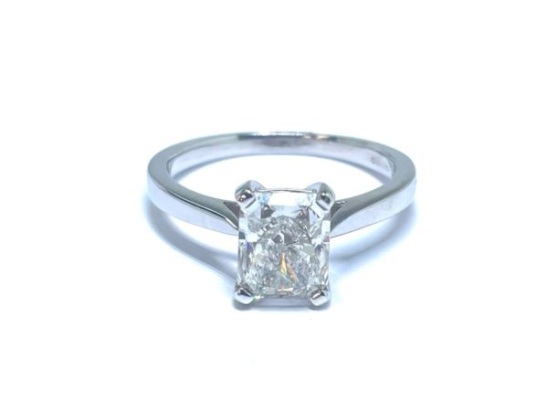 Platinum Lab Grown Diamond Radiant Cut Ring