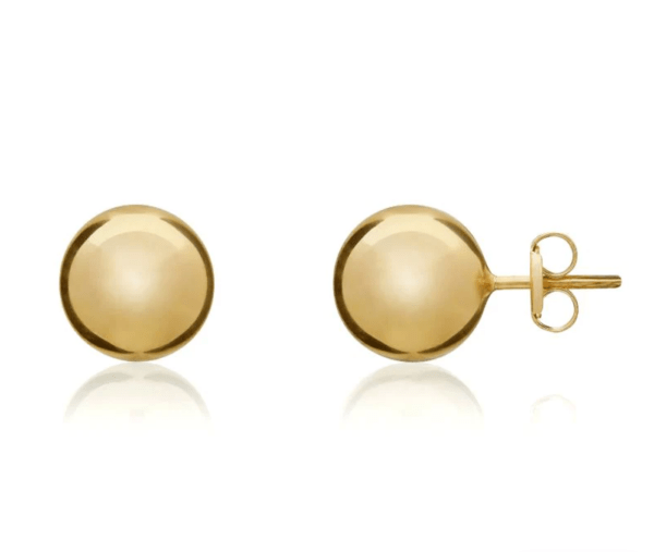 9ct Yellow Gold Polished Ball Stud Earrings 9mm