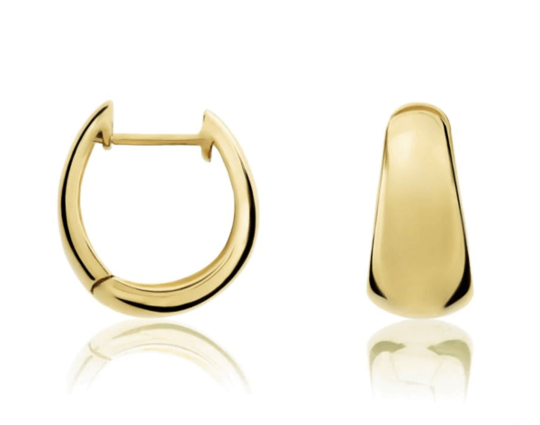 9ct Yellow Gold Tapered Polished Huggy Hoop Earrings