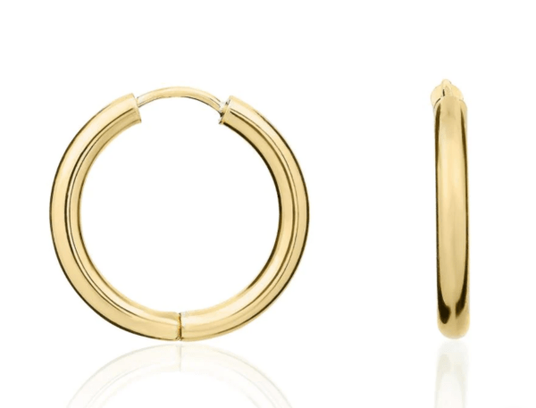9ct Yellow Gold Polished Round Huggy Hoop Earrings