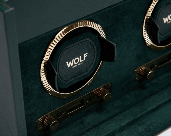 British Racing Double Watch Winder with Storage - Green - Image 3