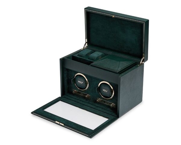 British Racing Double Watch Winder with Storage - Green - Image 6