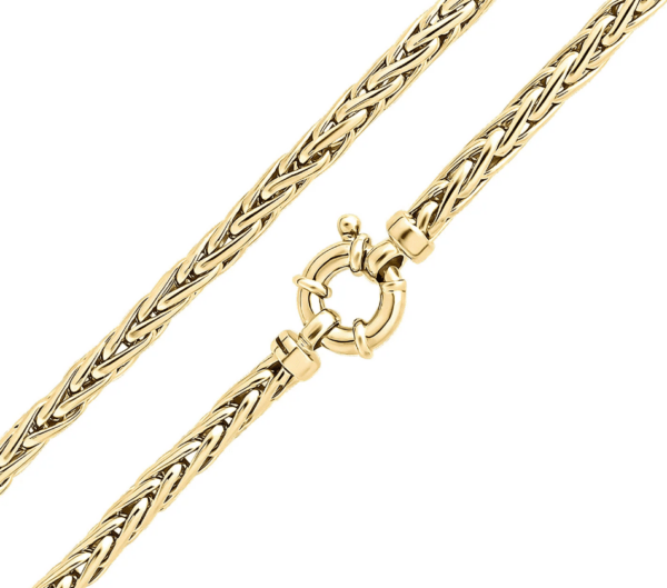 9ct Yellow Gold Handmade 5mm Spiga Necklace