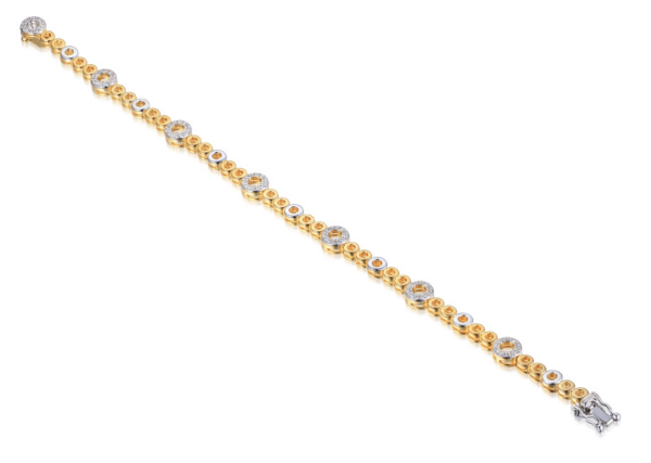9ct Yellow & White Gold Link of Passion Diamond Bracelet