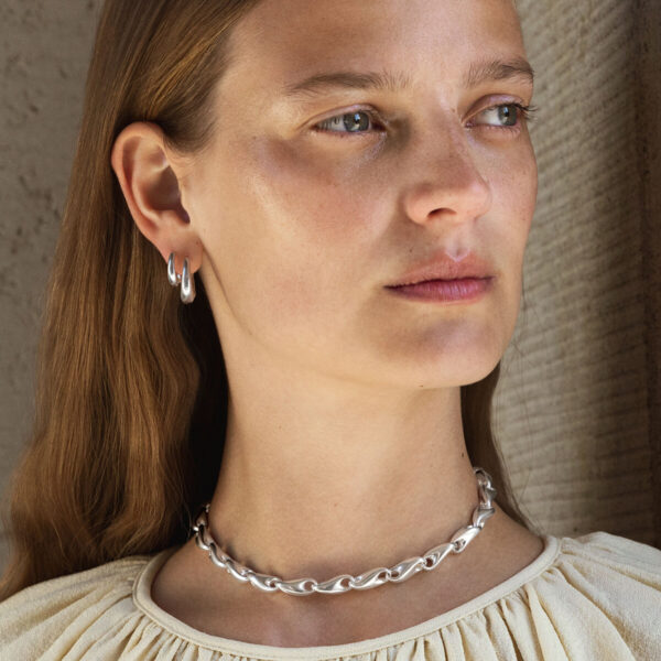 Georg Jensen Sterling Silver Reflect Large Earhoops - Image 2