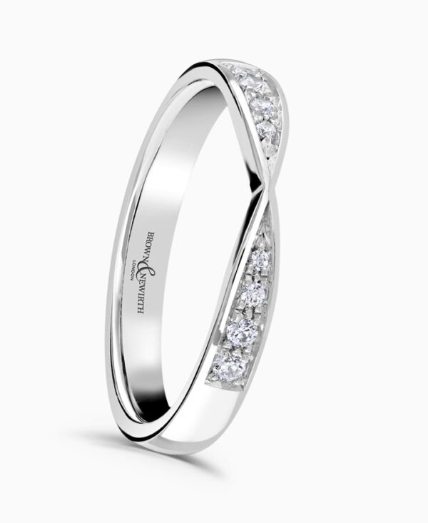 Platinum Ellipse Diamond Half Eternity Ring 0.09cts